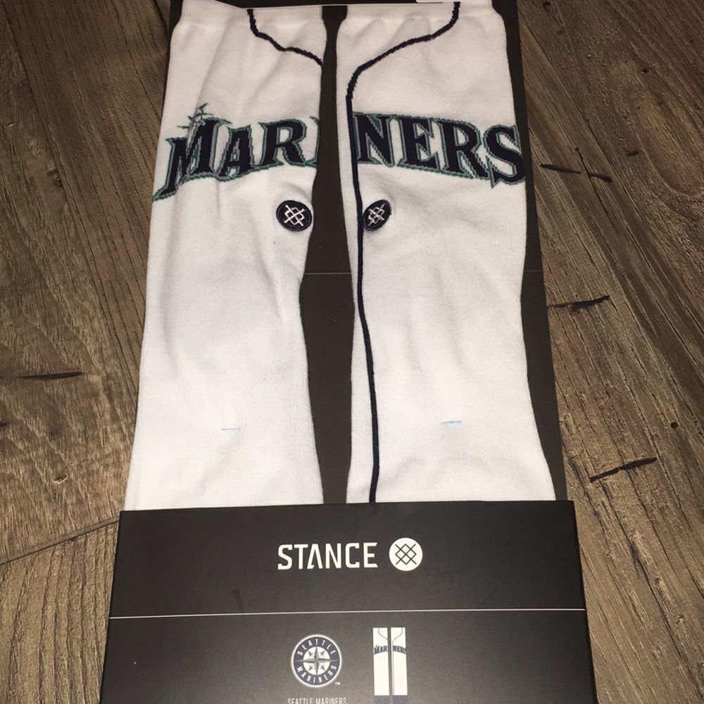 New Stance Seattle Mariners White Team baseball crew sports socks M
